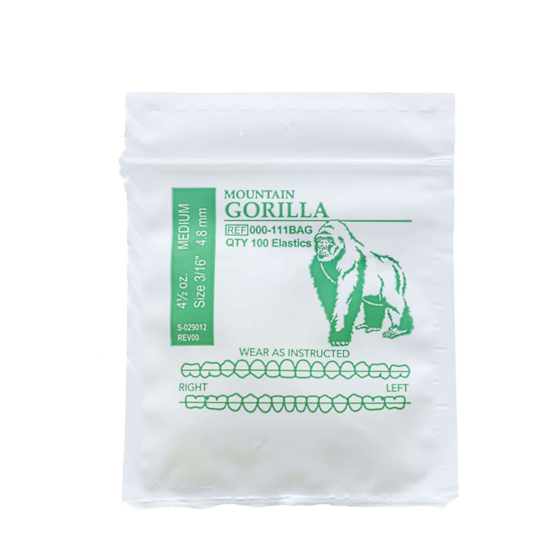 Ligas intraorales 4.5oz 3/16 gorila Medium | Ortodoncia | Clinident Chilpancingo