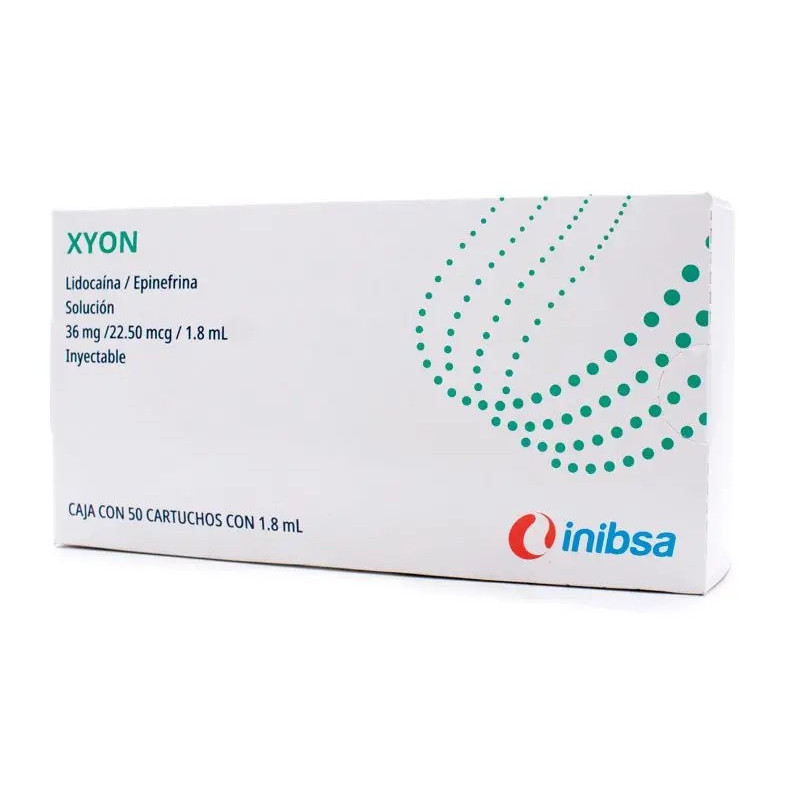 Lidocaina 2 por ciento con epinefrina Xyon | Anestesicos y consumibles | Clinident Chilpancingo