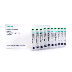 Lidocaina 2 por ciento con epinefrina Xyon | Anestesicos y consumibles | Clinident Chilpancingo