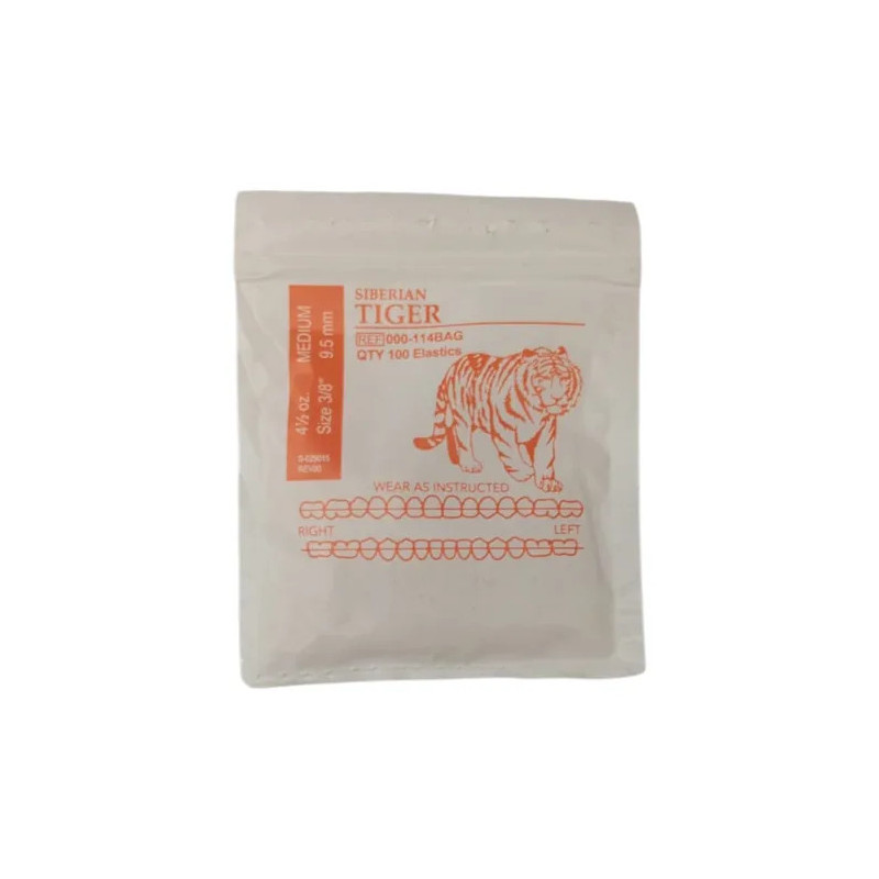 Ligas intraorales 4.5oz 3/8 tigre Medium | Ortodoncia | Clinident Chilpancingo