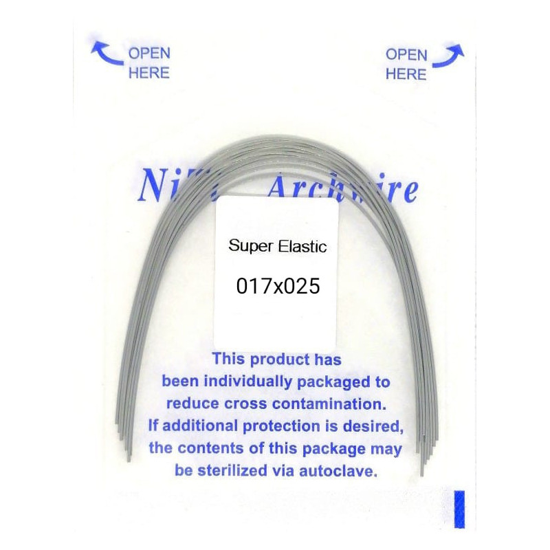 Arcos ortodónticos NiTi 17x25 rectangulares | Ortodoncia | Clinident Chilpancingo