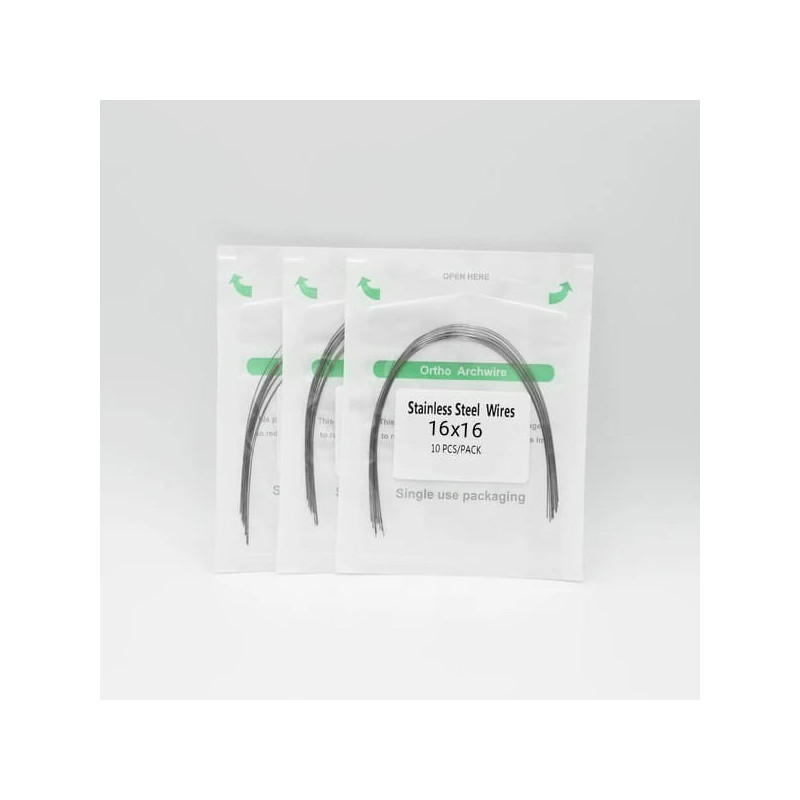 Arcos ortodónticos de acero 16x16 | Ortodoncia | Clinident Chilpancingo