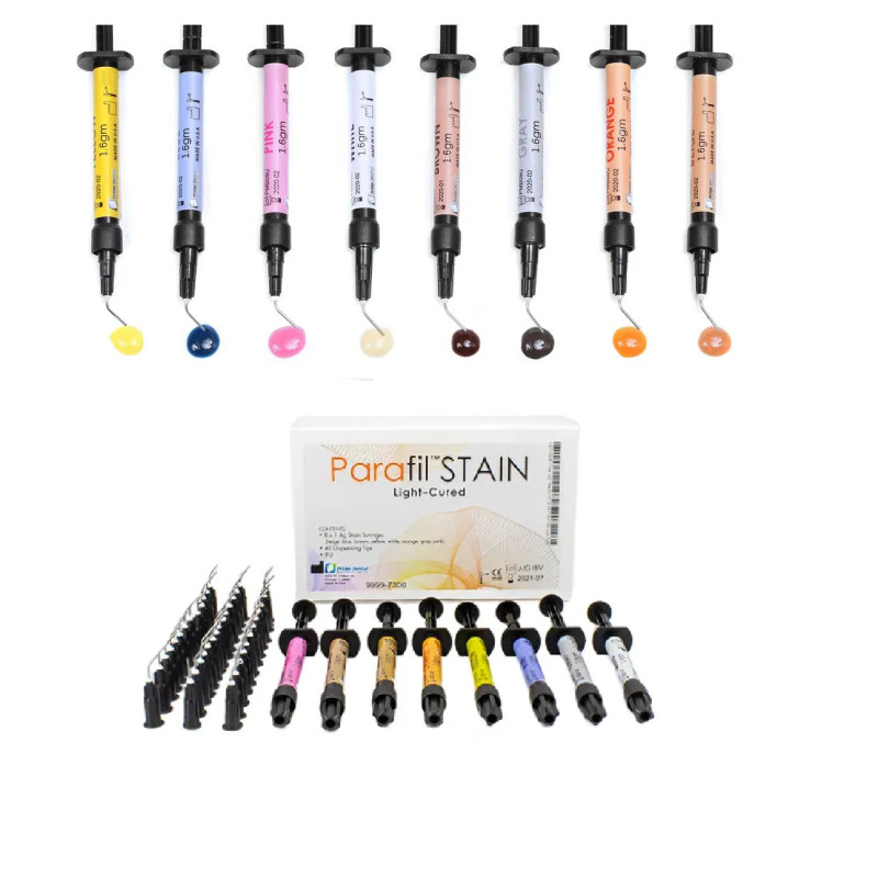 Kit Parafil Stain 8 resinas Primedent | Materiales para restauración | Clinident Chilpancingo