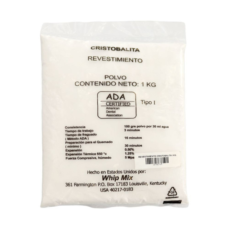 Cristobalita 1 kg Whip Mix | Laboratorio | Clinident Chilpancingo